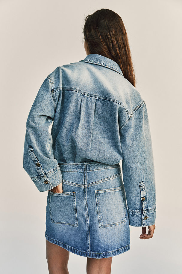 H&M Jeansrock in A-Linie Denimblau