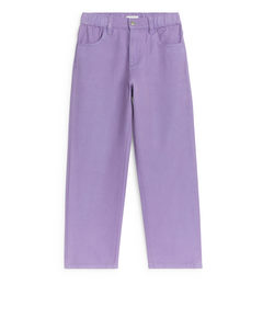 Pull-on Denim Trousers Lilac