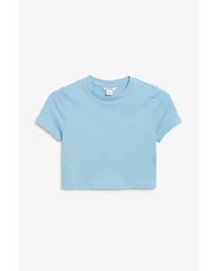 Cropped Fitted T-shirt Blue