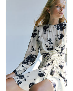 Gathered Dress White/floral
