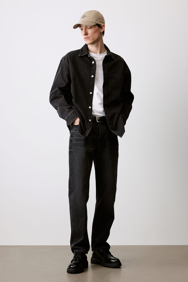 H&M Regular Fit Denim Overshirt Denim Black