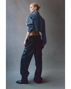 Jeansjacke mit Schulterpolstern Helles Denimblau