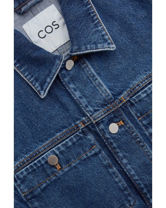 COS Cropped Denim Jacket Blue