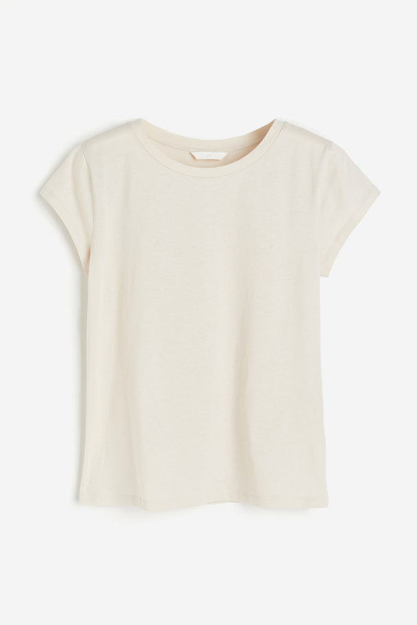 H&M Cotton T-shirt Light Beige