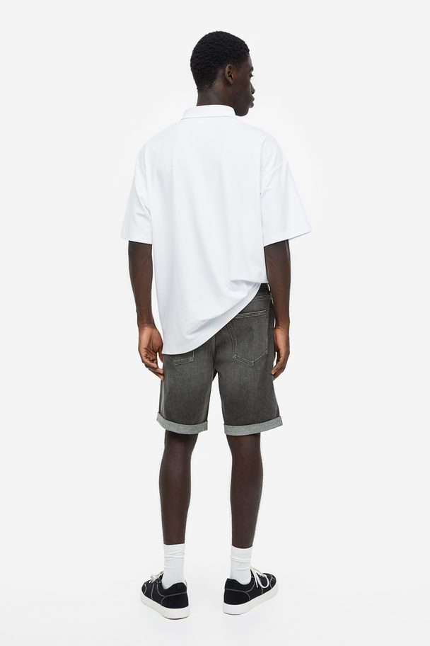 H&M Regular Denim Shorts Dark Grey