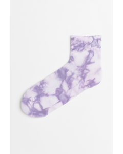 Short Socks Purple/tie-dye