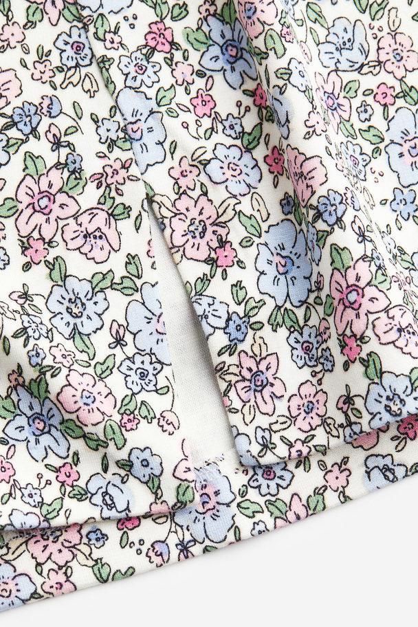 H&M Short Skirt Cream/floral