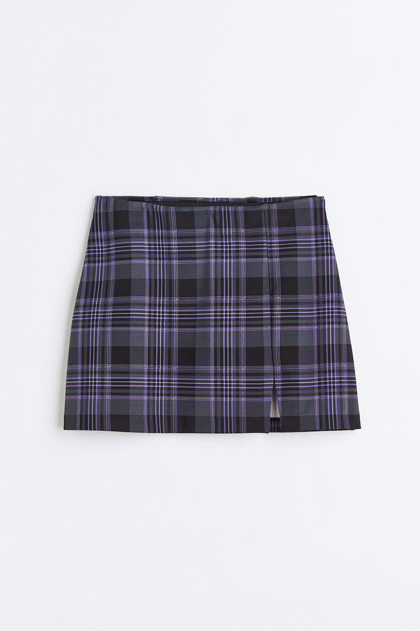 H&M Short Skirt Black/checked