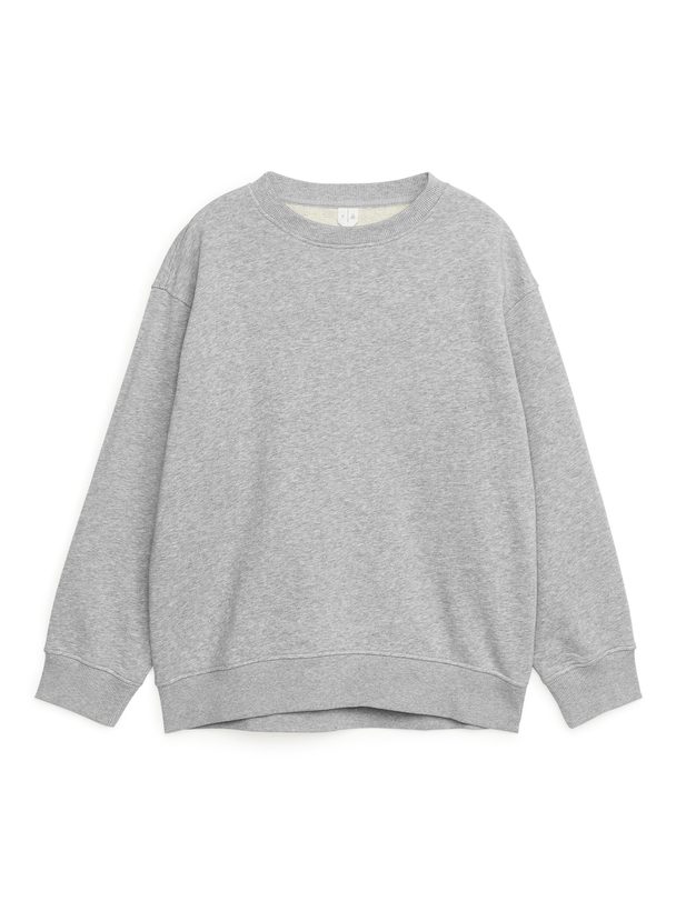 Arket Soft French Terry Sweatshirt Grey Melange