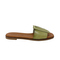 Trivia Green Leather Flat Sandal