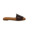Trivia Brown Leather Flat Sandal