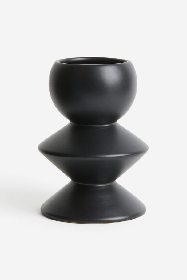 H&M HOME Stoneware Vase Anthracite Grey