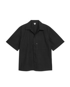 Short Sleeve Ripstop Overshirt Black
