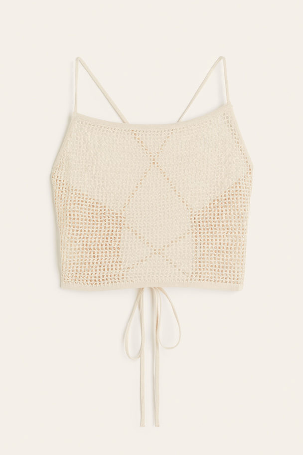 H&M Crochet-look Beach Top Light Beige