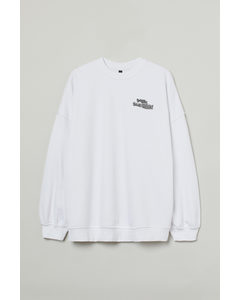 H&m+ Oversized Sweatshirt White/maeve