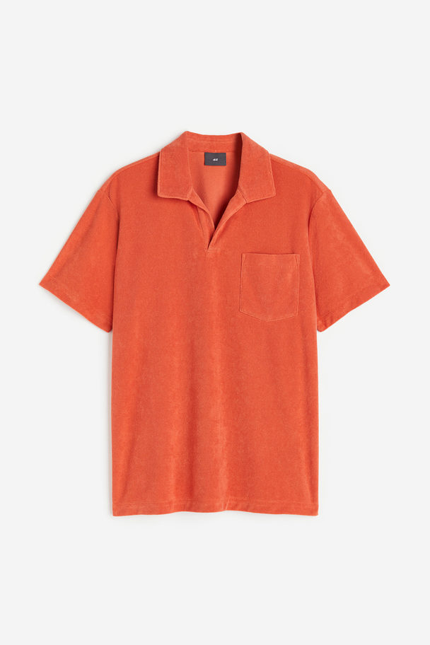 H&M Badstof Poloshirt - Regular Fit Oranje