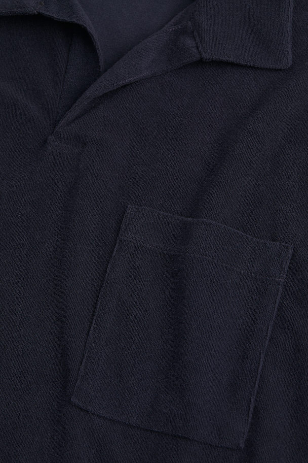H&M Poloshirt aus Frottee Regular Fit Marineblau