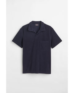 Poloshirt aus Frottee Regular Fit Marineblau