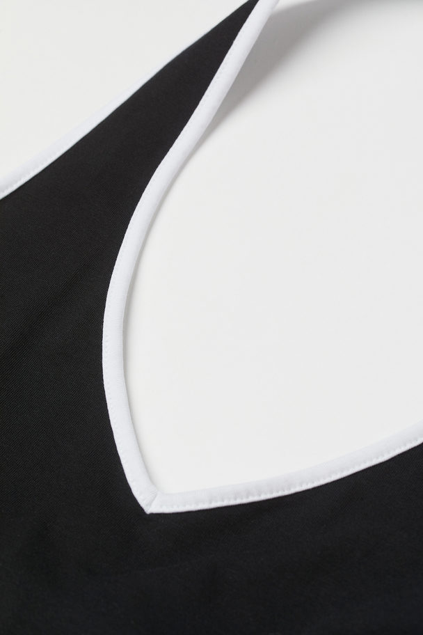 H&M Halterneck-kjole Sort/hvit