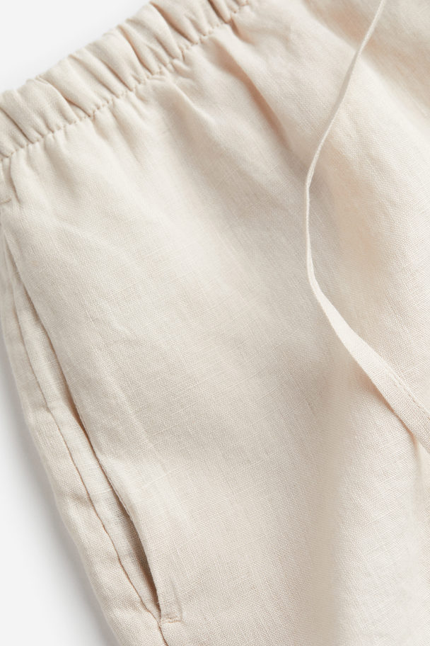 H&M Linen Shorts Light Beige