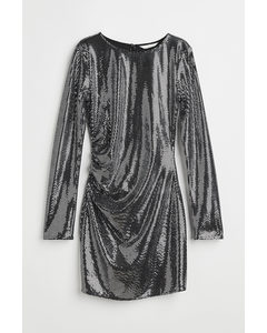 Sequined Bodycon Dress Silver-coloured