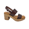 Acuario Brown Leather Heeled Sandal