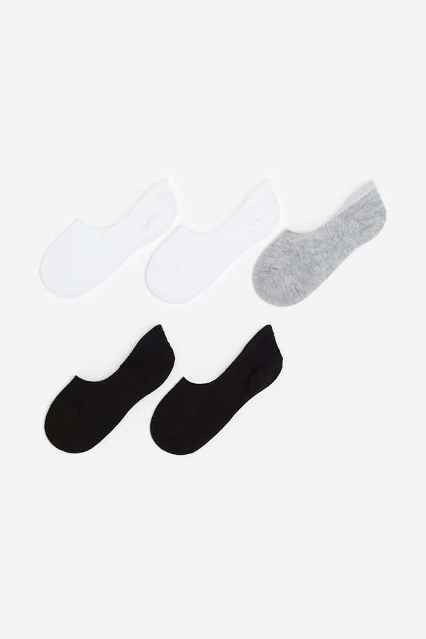 H&M 5-pack No-show Socks White/grey Marl/black