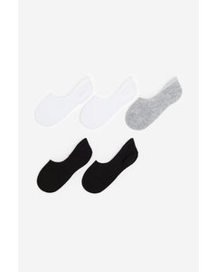 5-pack No-show Socks White/grey Marl/black