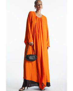 Dolman-sleeve Maxi Scarf Dress Orange