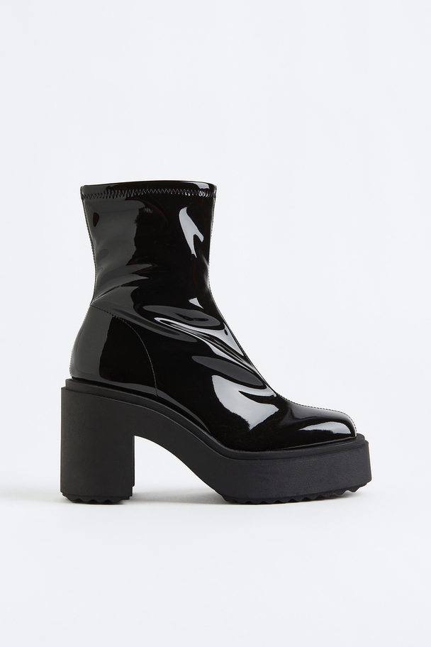 H&M Chunky Heeled Boots Black