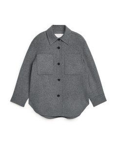 Lockeres Woll-Overshirt Grau