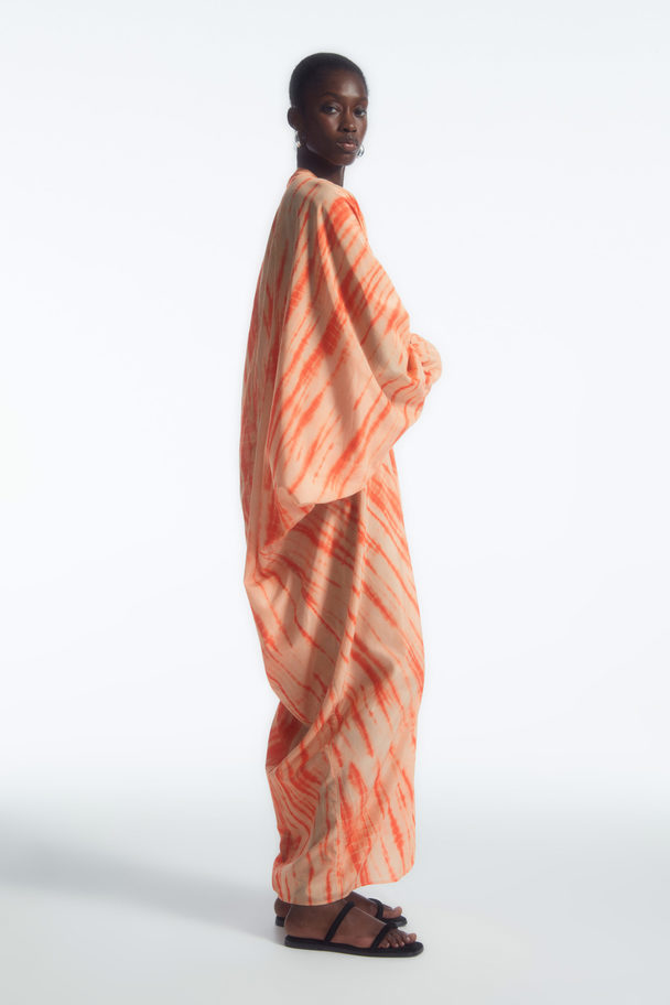 COS Oversized Silk Kaftan Dress Orange