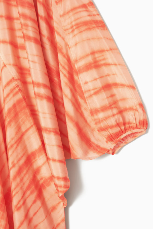 COS Oversized Silk Kaftan Dress Orange