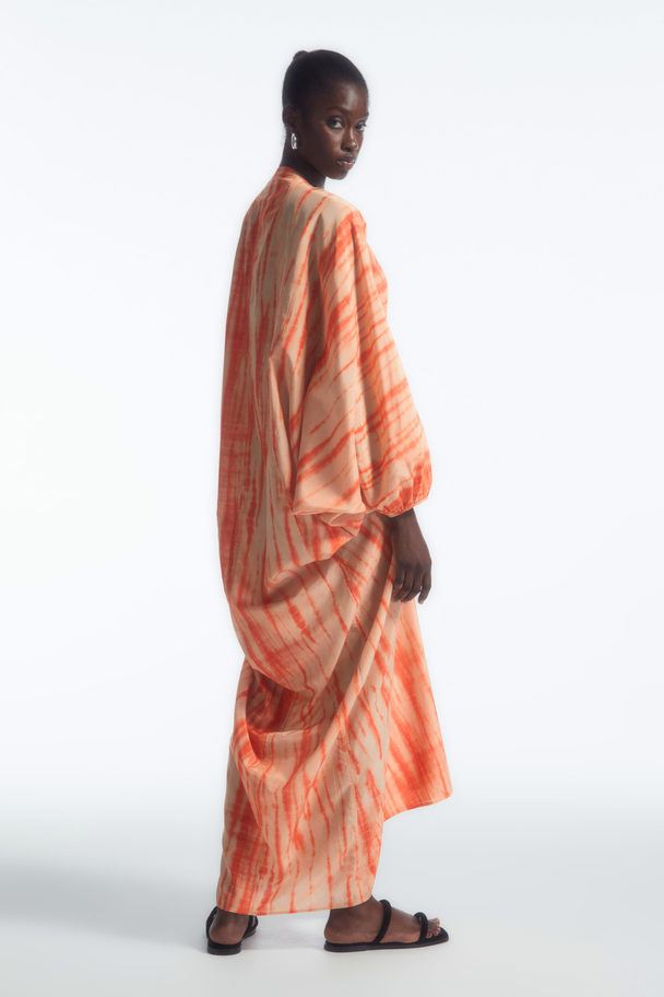 COS Oversized Silk Kaftan Dress Orange