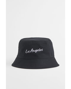 Cotton Twill Bucket Hat Black/los Angeles