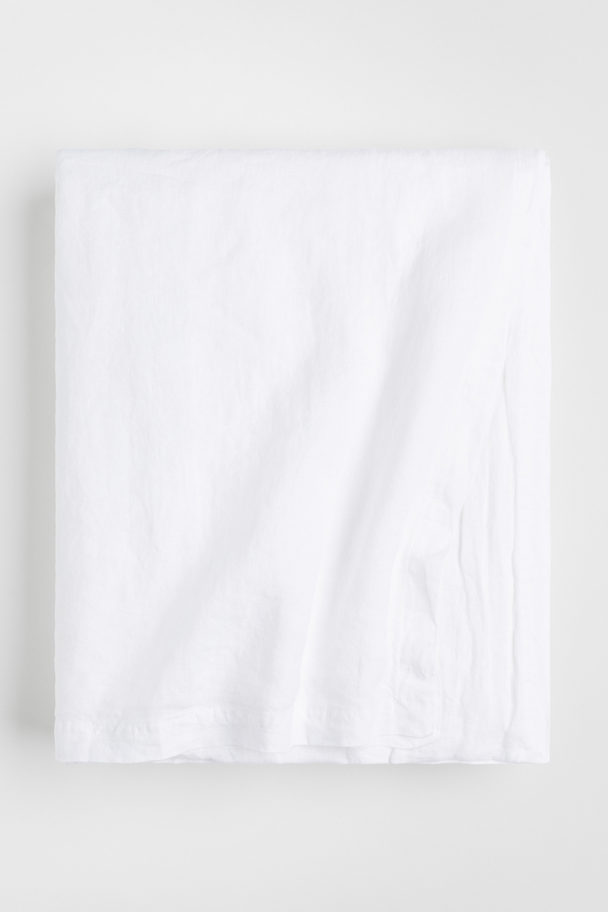 H&M HOME Washed Linen Tablecloth White