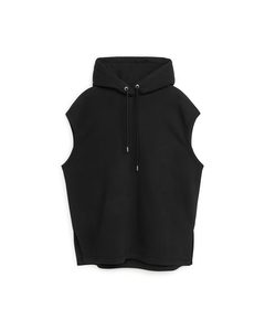 Hooded Sweatshirt Vest Black