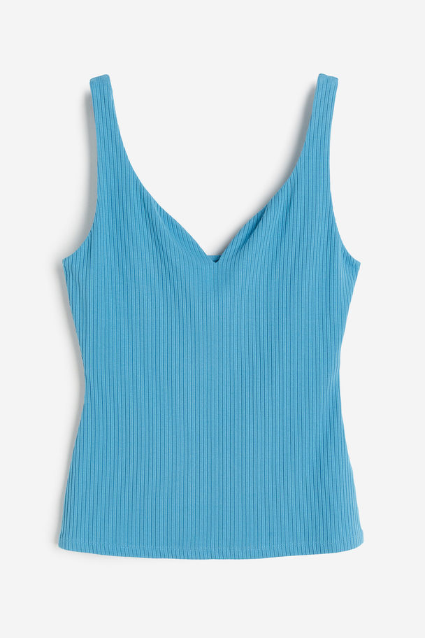 H&M Ribbed Top Blue