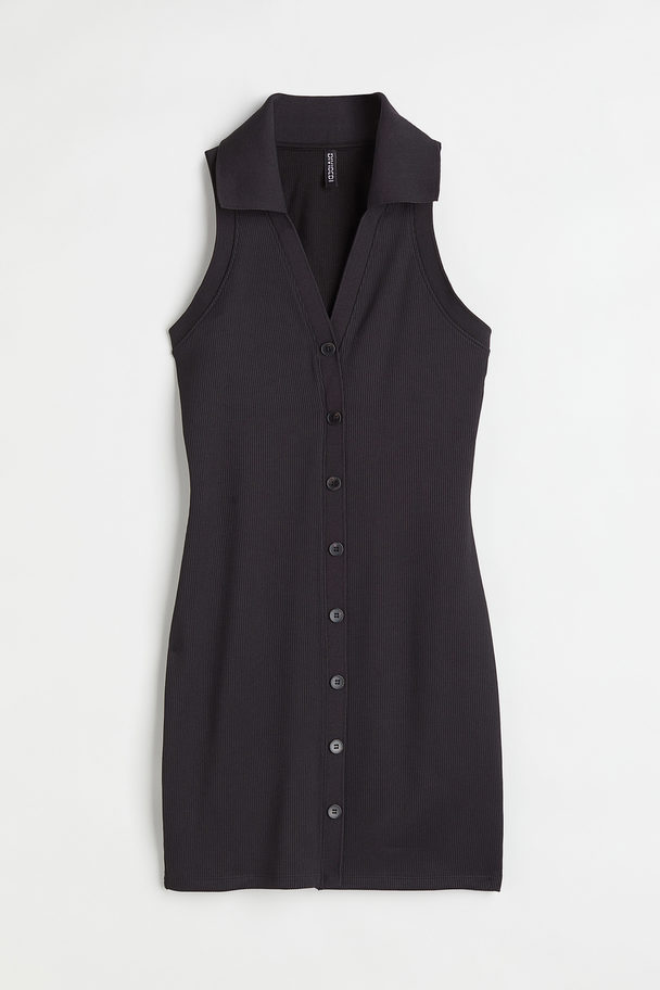 H&M Jacquard-knit Dress Black