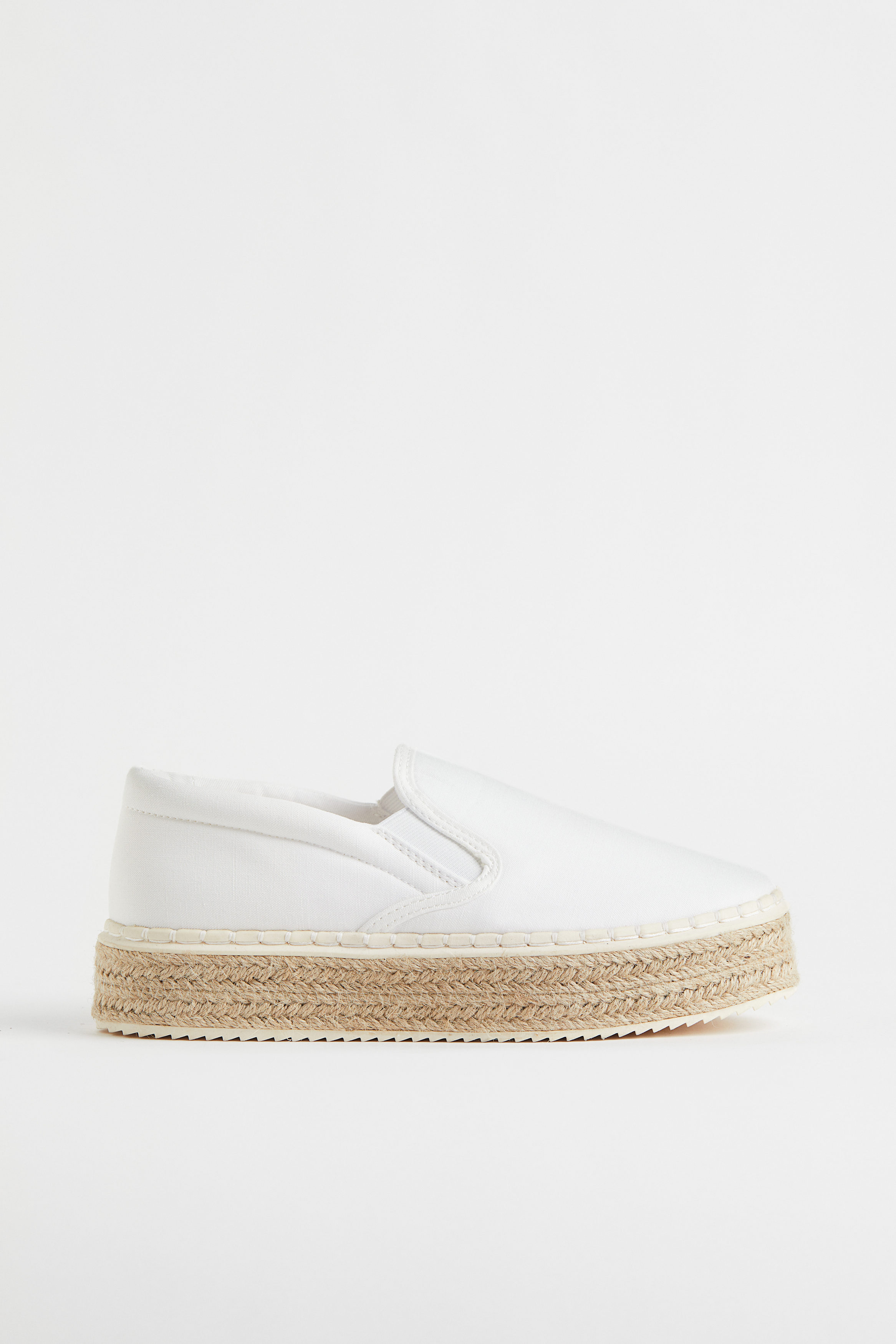 Billede af H&M Espadrillos Med Plateau Hvid, Flade sko. Farve: White I størrelse 35