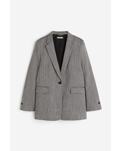 Single-breasted Blazer Grey/herringbone-patterned