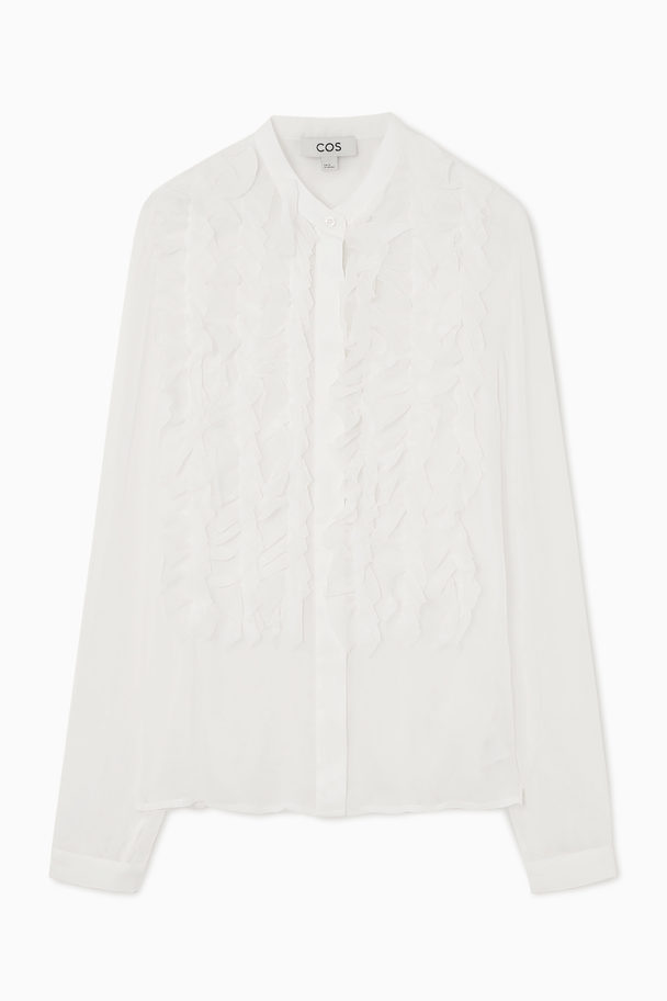 COS Sheer Ruffle-detail Blouse White