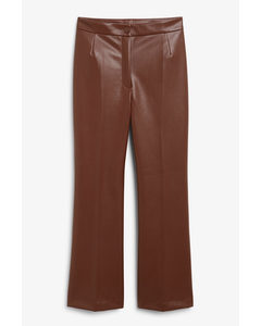 Faux Leather Trousers Burgundy