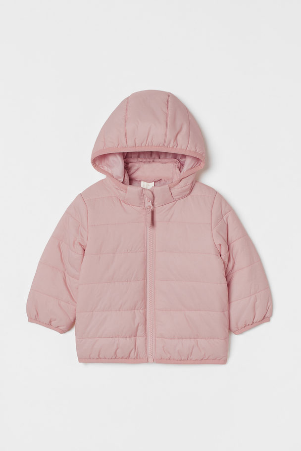 H&M Hooded Puffer Jacket Light Pink