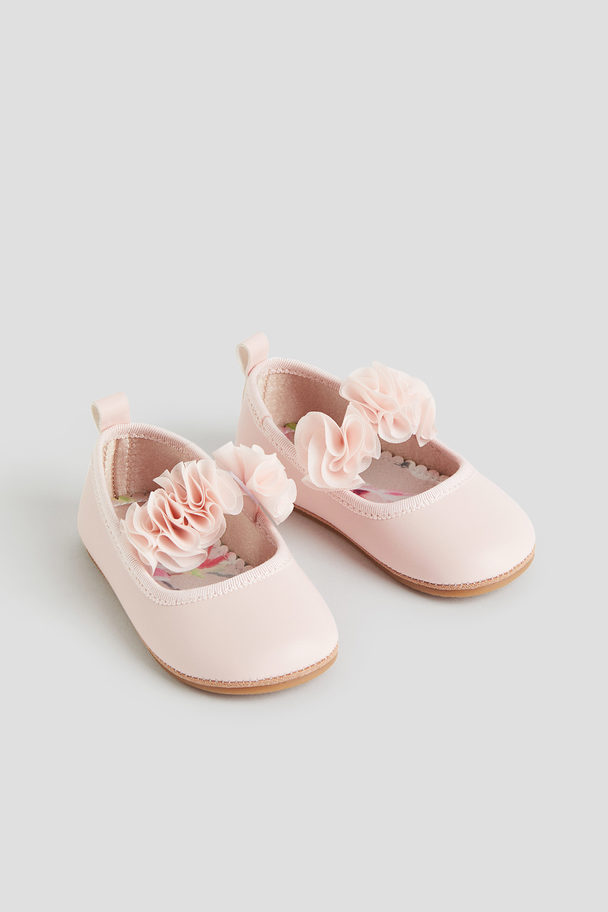 H&M Ballet Pumps With Appliqués Light Pink