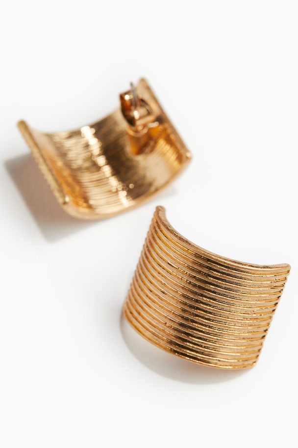 H&M Fluted Earrings Gold-coloured