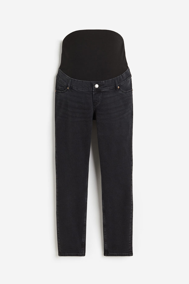 H&M Mama Slim Ankle Jeans Sort/washed Out