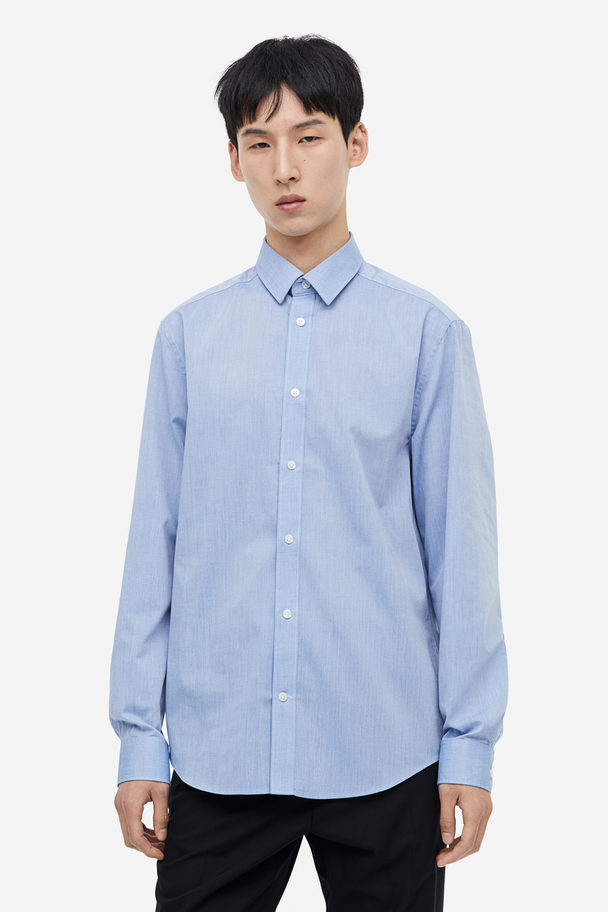H&M Easy Iron-overhemd - Regular Fit Lichtblauw