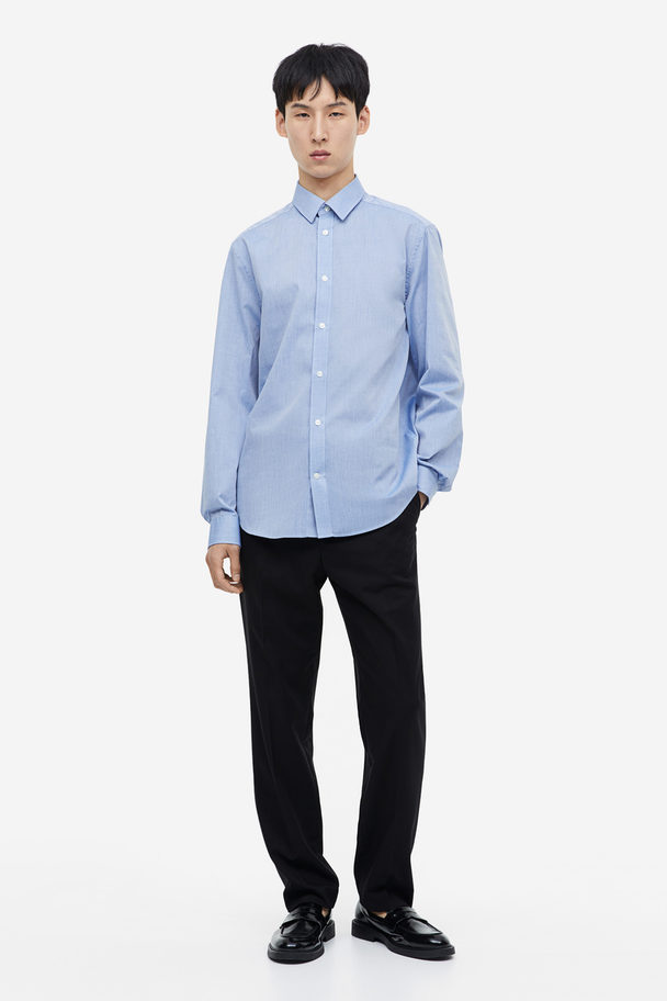 H&M Regular Fit Easy-iron Shirt Light Blue
