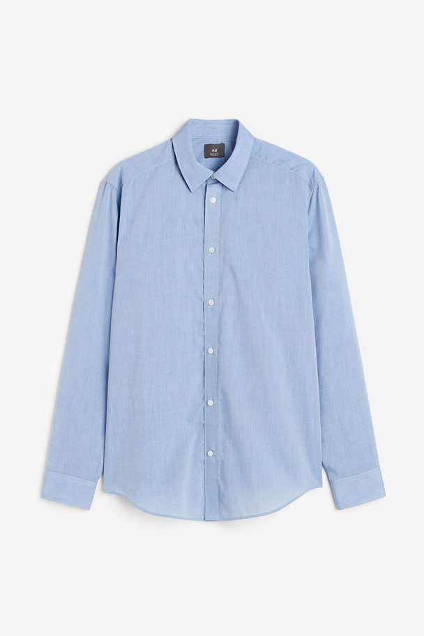 H&M Regular Fit Easy-iron Shirt Light Blue